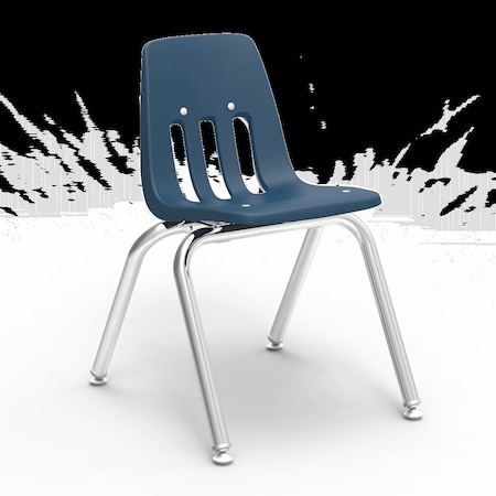 9000 Series 14 Classroom Chair, Kindergarten - 2nd Grade With Nylon Glides - Navy Seat